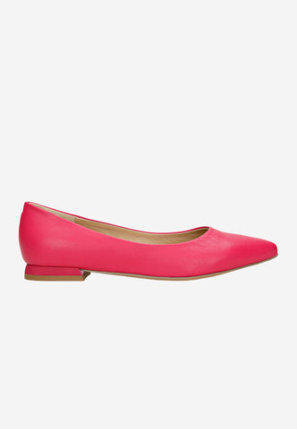 Wojas Pink Leather Ballet Flats | 4403355