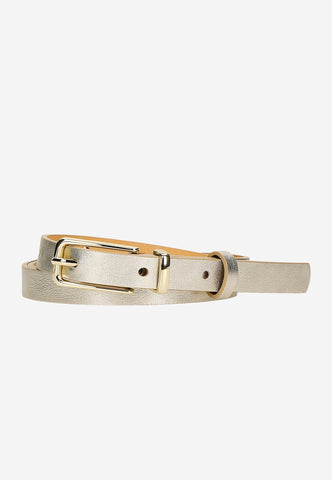 Wojas Women's Thin Golden Leather Belt | 9301058