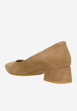 Wojas Dark Beige Velour Leather Heels | 3514064