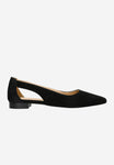 Wojas Black Velour Leather Ballet Flats | 4403661