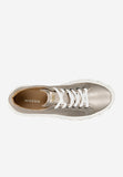 Wojas Golden Leather Wedges Sneakers| 4629058