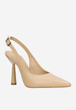 Wojas Beige Leather High Heels with Single Strap | 3513954