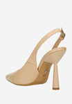 Wojas Beige Leather High Heels with Single Strap | 3513954