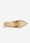 Wojas Beige Leather High Heels with Single Strap | 3513954