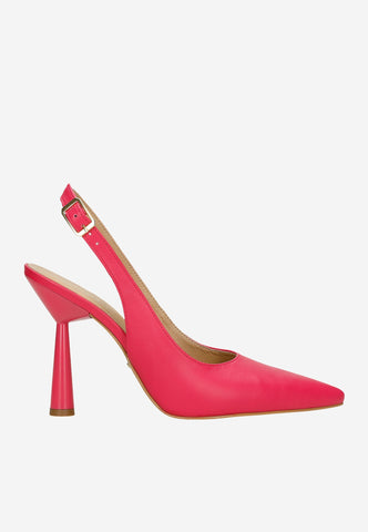 Wojas Pink Leather High Heels with Single Strap | 3513955