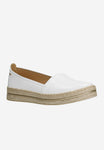 Wojas White Leather Espadrilles Slip-On Flats | 4627759