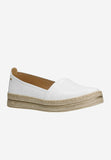 Wojas White Leather Espadrilles Slip-On Flats | 4627759