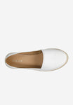 Wojas White Leather Espadrilles Slip-On Flats | 4627759