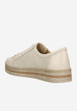Wojas Beige Leather Openwork Sneakers with Decorative Sole | 4627854