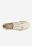 Wojas Beige Leather Openwork Sneakers with Decorative Sole | 4627854