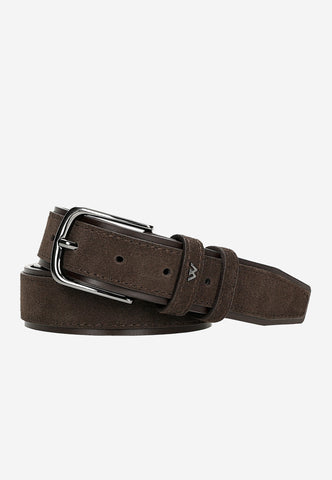 Wojas Dark Brown Leather Prong Buckle Belt | 9310772
