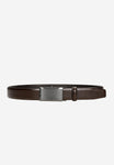 Wojas Dark Brown Leather Belt with Silver Buckle | 9310852