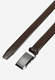 Wojas Dark Brown Leather Belt with Silver Buckle | 9310852