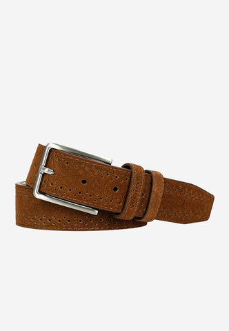 Wojas Light Brown Perforated Leather Belt | 9310663