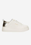 Wojas Light Beige Leather Sneakers with Golden Details | 4629154