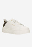 Wojas Light Beige Leather Sneakers with Golden Details | 4629154