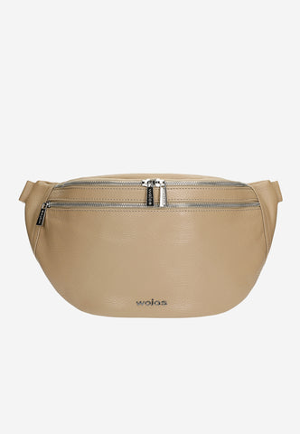 Wojas Beige Leather Waist Bag | 8029854