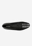 Wojas Black Leather Ballet Flats with Rivets | 4404451