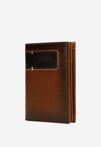 Wojas Brown Leather Wallet with Black Stripe | 9108292