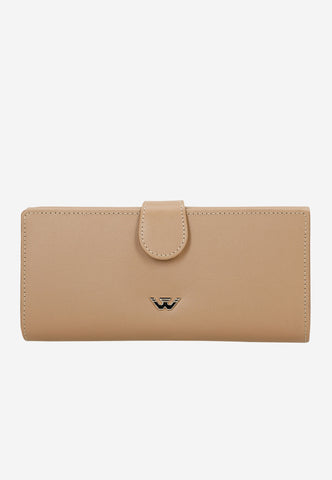 Wojas Large Beige Leather Wallet with Golden Logo | 9106054