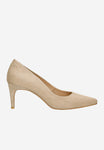 Wojas Beige Velour Leather High Heels | 3504164