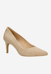 Wojas Beige Velour Leather High Heels | 3504164