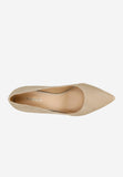 Wojas Beige Velour Leather High Heels | 3504164