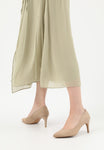 Wojas Beige Velour Leather High Heels | 3504164