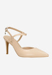 Wojas Beige Leather High Heels with Golden Decoration | 3511354