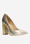 Wojas Golden Leather High Heels | 3503958