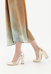 Wojas Golden Leather High Heels | 3503958
