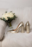 Wojas Golden Leather High Heels | 3503958