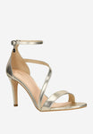 Wojas Golden Leather High Heels Sandals | 7618858