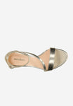 Wojas Golden Leather High Heels Sandals | 7618858