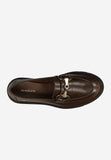 Wojas Brown Leather Loafers with Golden Decoration | 4626452