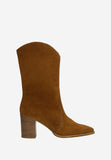 Wojas Brown Velour Leather Cowboy Boots | 5523962