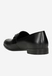 Wojas Black Leather Loafers with Metal Decoration | 1022451