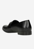 Wojas Black Leather Loafers with Metal Decoration | 1022451