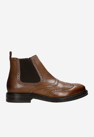 Wojas Brown Leather Ankle Boots | 2004552