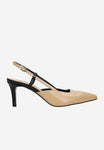 Wojas Beige and Black Leather Heels | 3512754