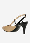 Wojas Beige and Black Leather Heels | 3512754