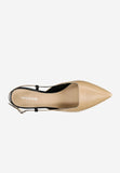 Wojas Beige and Black Leather Heels | 3512754