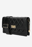 Wojas Black Quilted Leather Crossbody Bag | 8041551