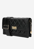 Wojas Black Quilted Leather Crossbody Bag | 8041551