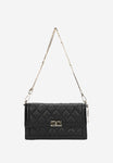 Wojas Black Quilted Leather Crossbody Bag | 8041551