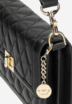 Wojas Black Quilted Leather Crossbody Bag | 8041551