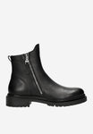 Wojas Black Leather Ankle Boots with Zipper | 5527851