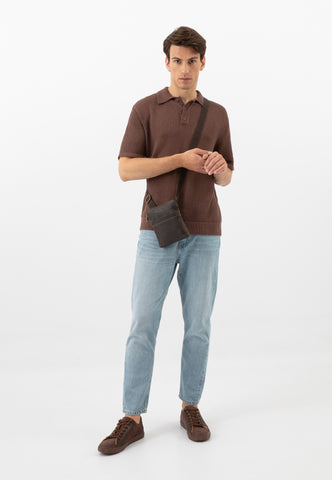 Wojas Dark Brown Combined Leather Sneakers | 1022772