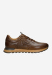 Wojas Brown Leather Sneakers with Embossed Logo | 1020152