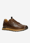 Wojas Brown Leather Sneakers with Embossed Logo | 1020152